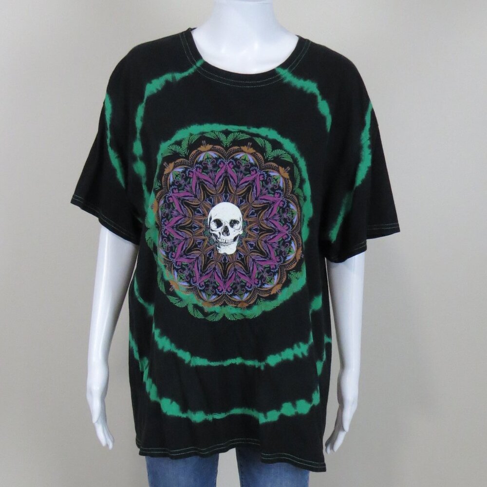 Urban Outfitters Oversized Truth Speaks Tie Dye Skull T-shirt SIZE S/M Black